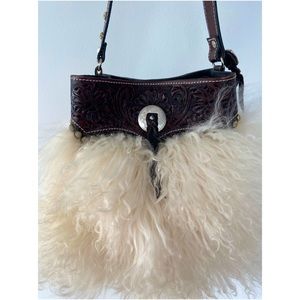 Vintage Genuine Leather & Fur Western Bag